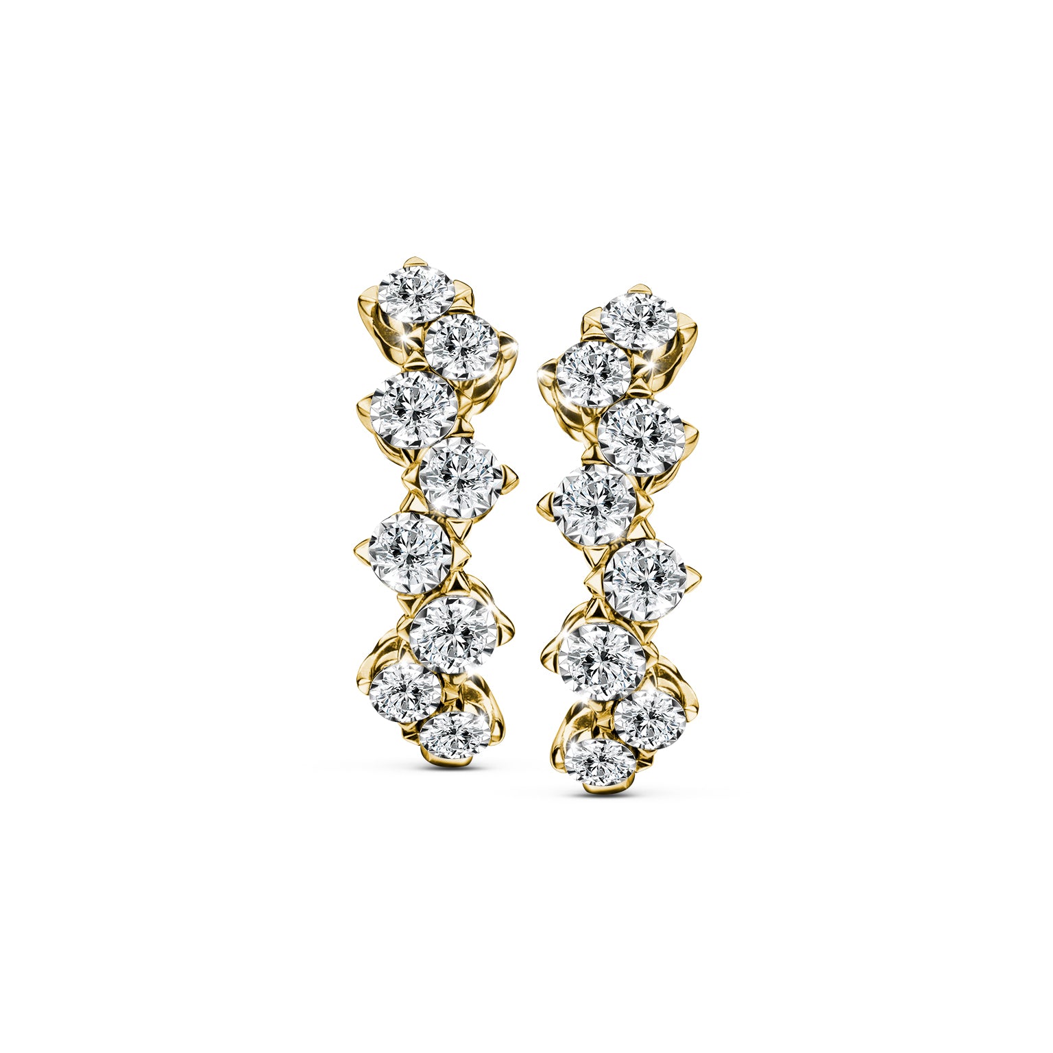 ต่างหูเพชร Winding Harmony Threading Earrings