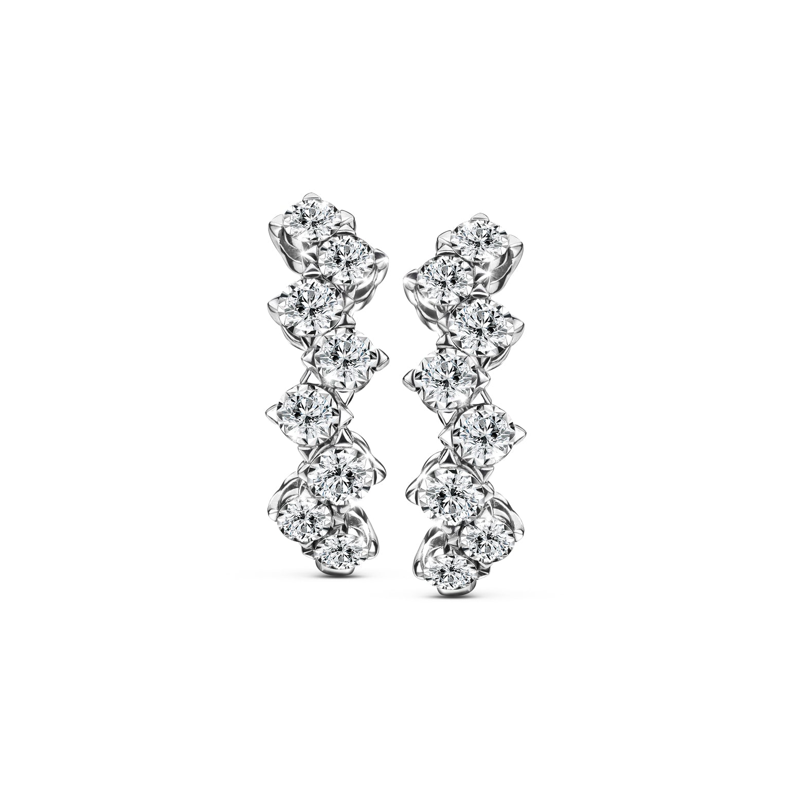 ต่างหูเพชร Winding Harmony Threading Earrings