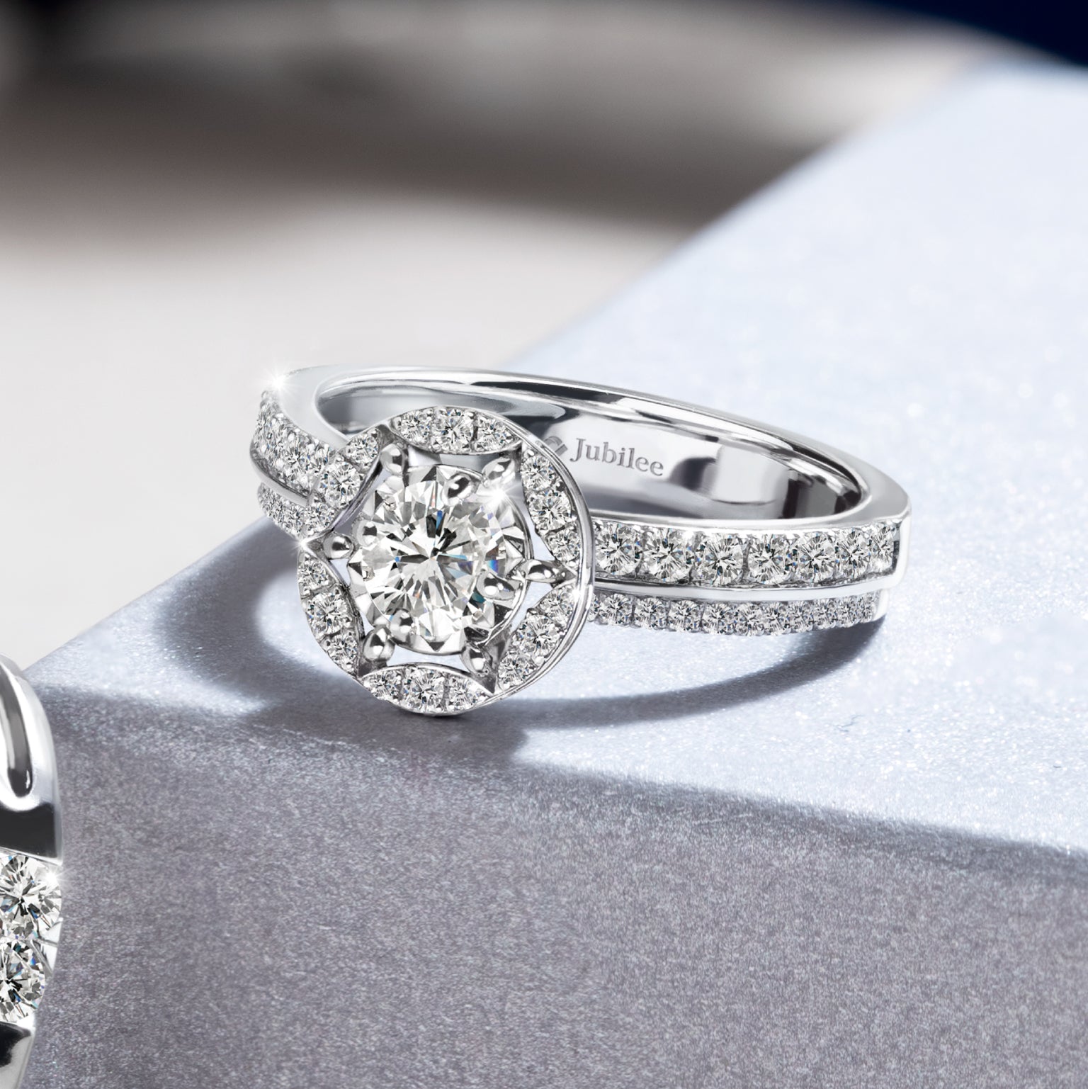 Double Line Halo Ring