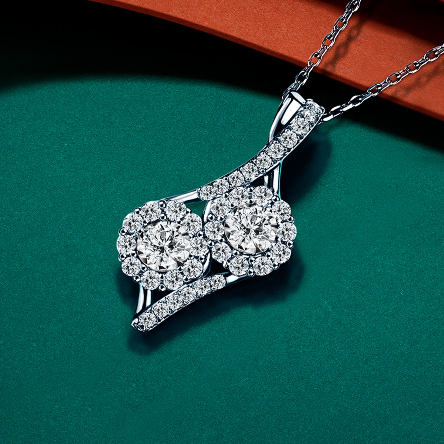 จี้เพชร Double Love Hooked Pendant