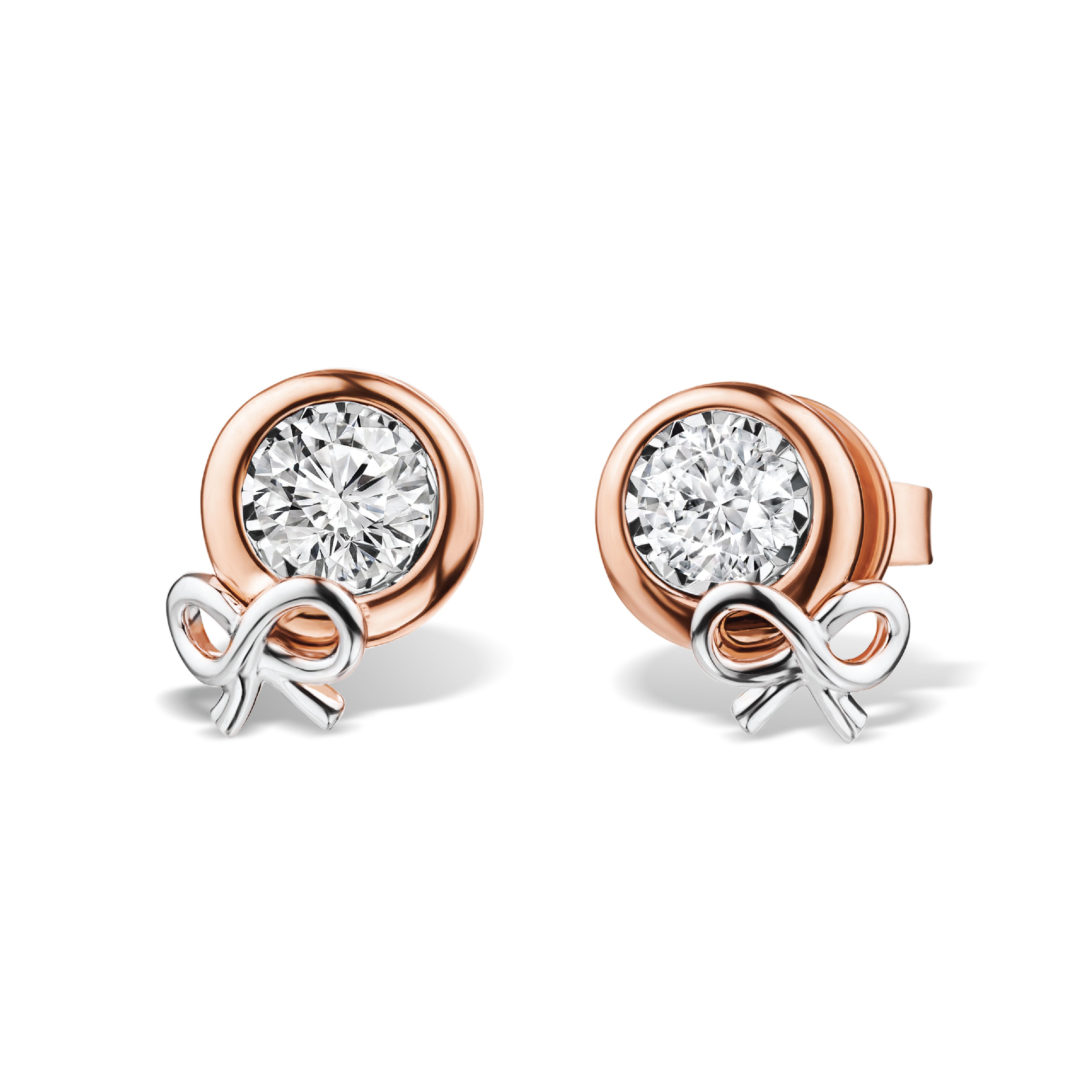 ต่างหูเพชร DROP OF ETERNITY BOW STUD EARRINGS