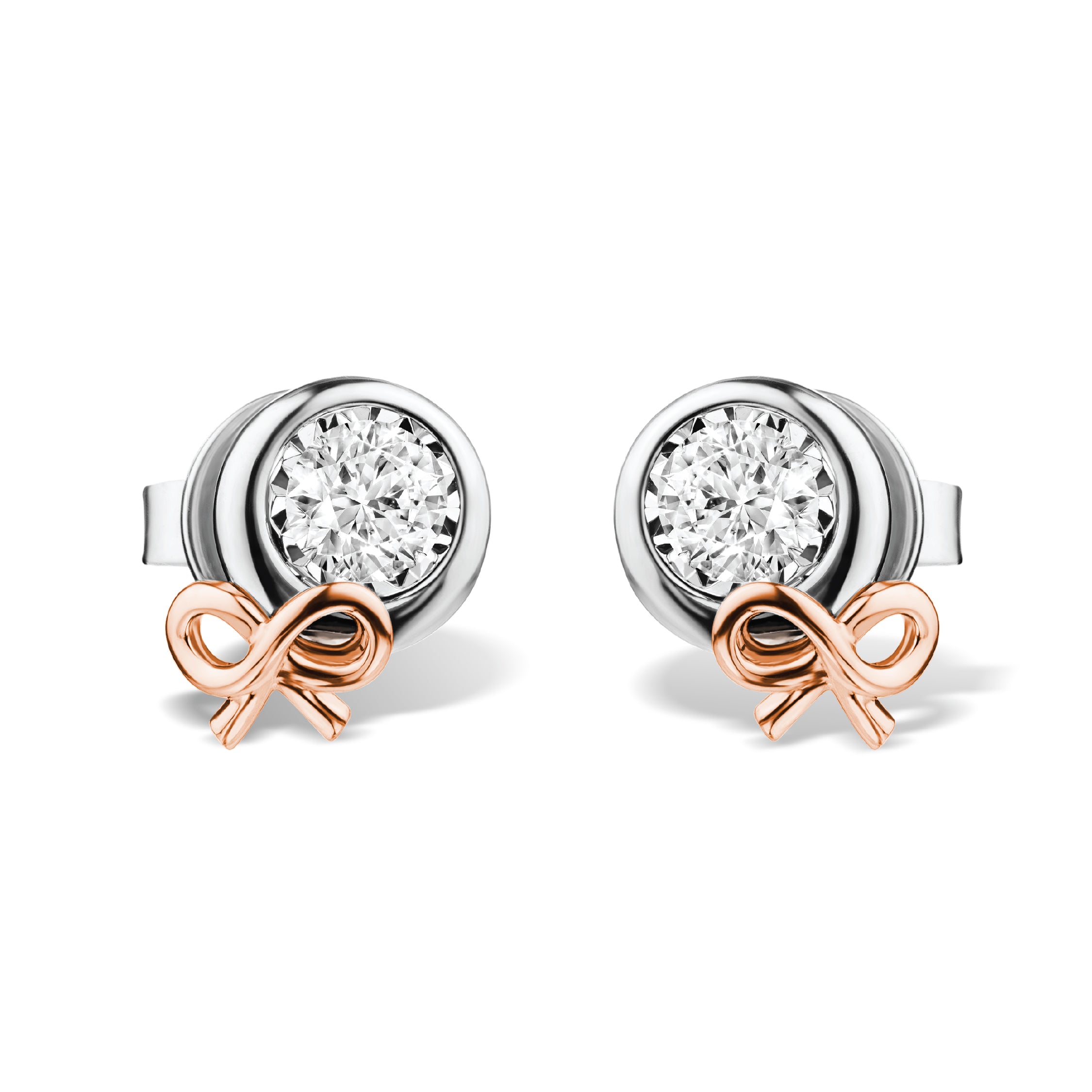 ต่างหูเพชร DROP OF ETERNITY BOW STUD EARRINGS