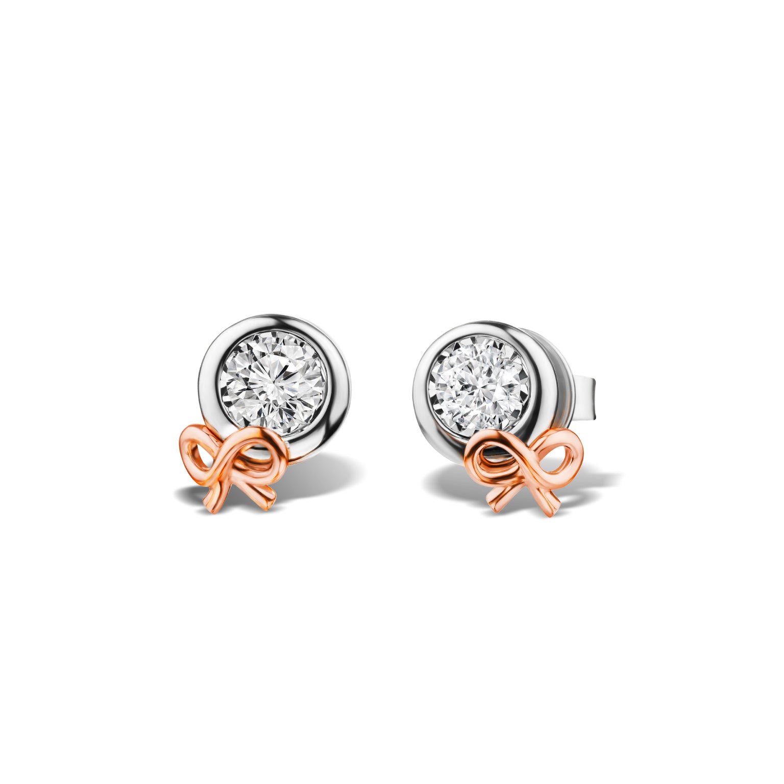 Beloved Brilliance Diamond Earrings: Ribbon of Love Studs