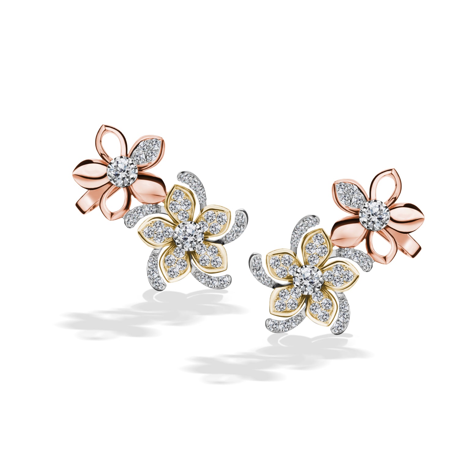ต่างหูเพชร Everbloom Twin Flower Earrings