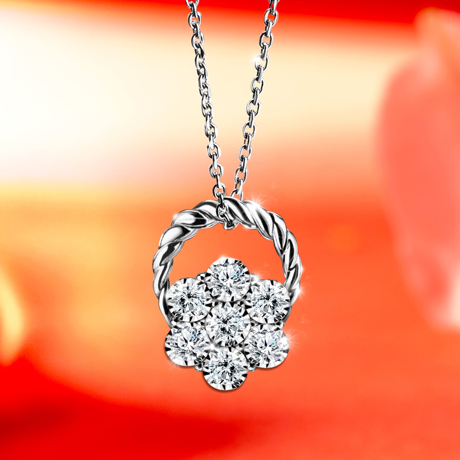 Floral Twist Wire Pendant