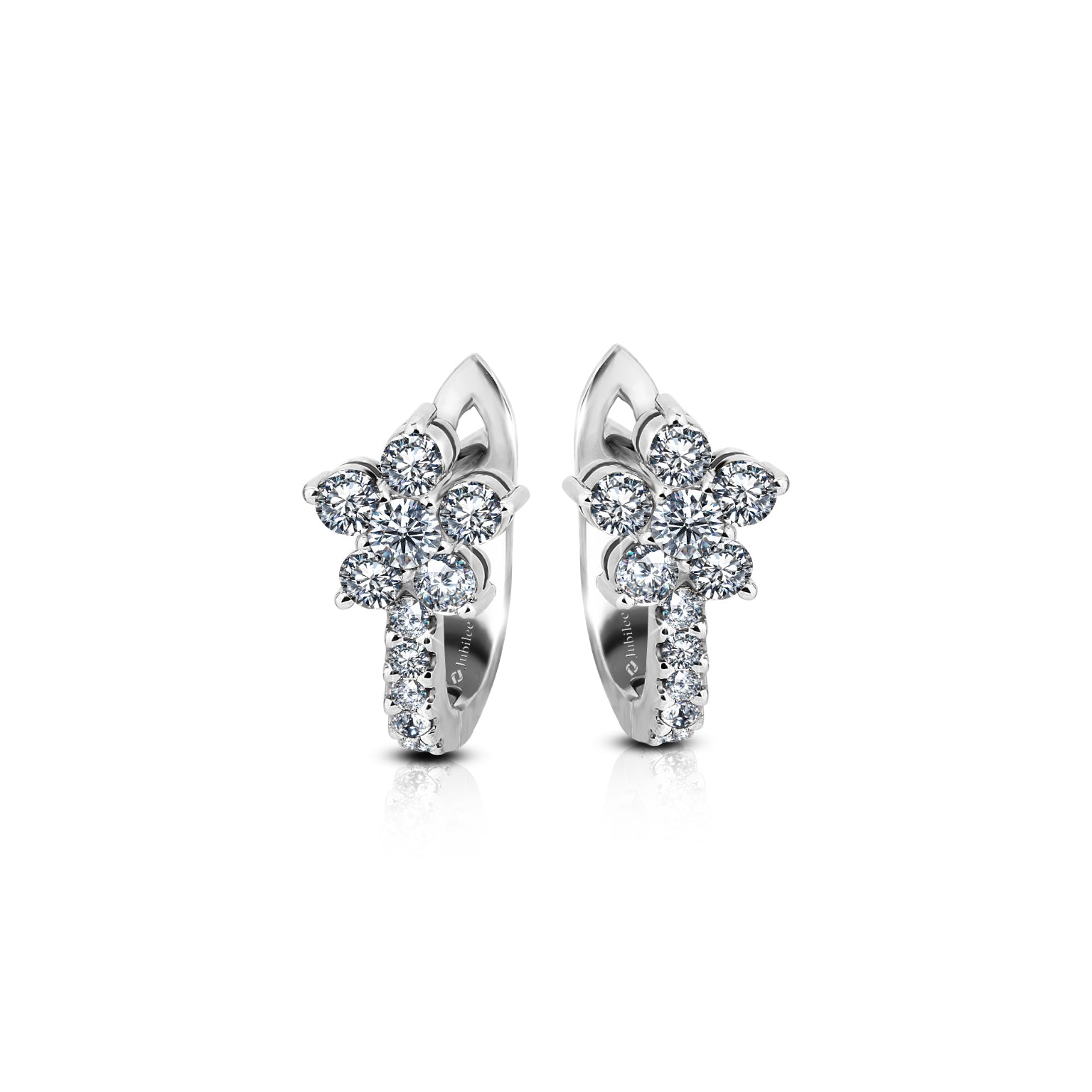 ต่างหูเพชร Floriss Hoop Earrings