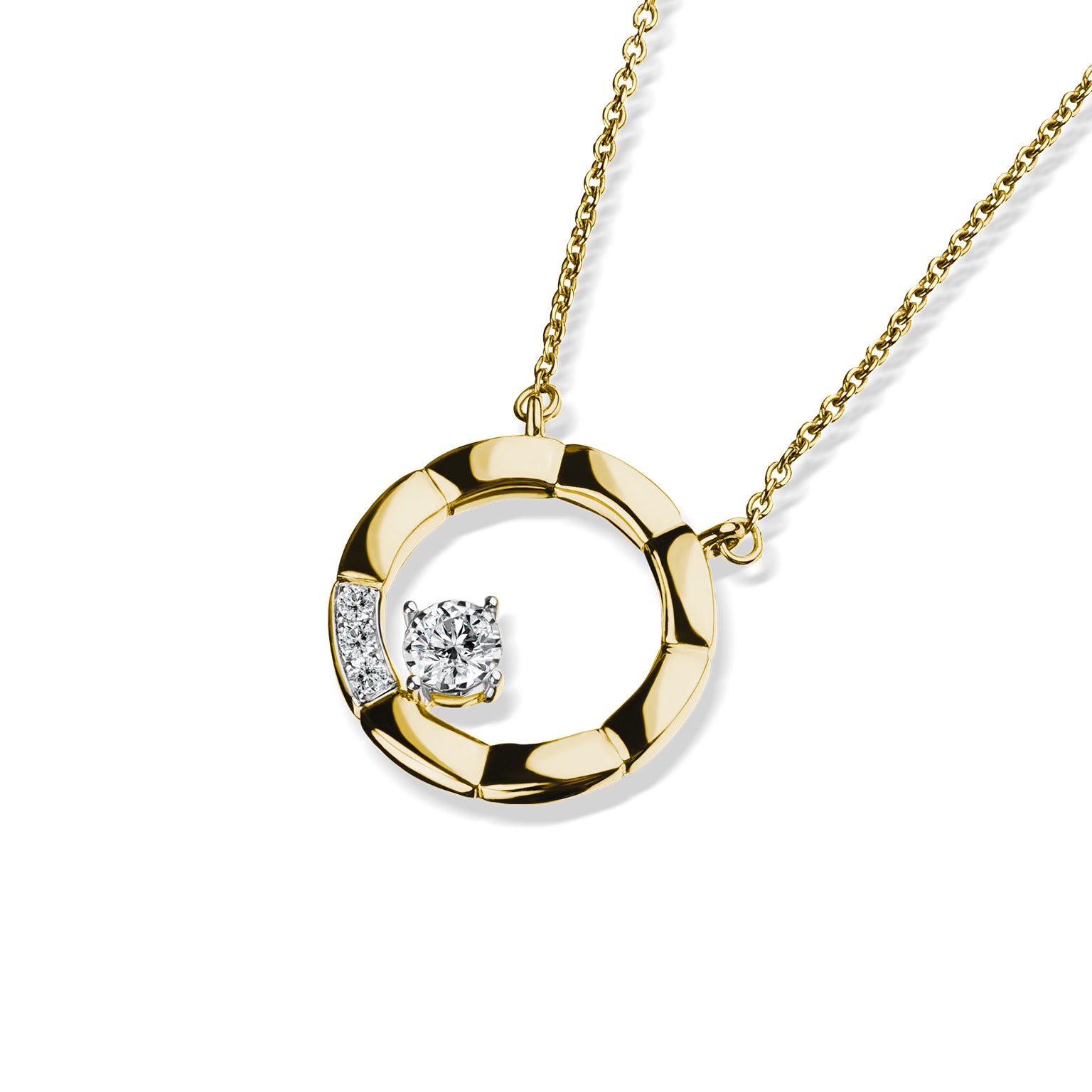Lumiere Brique Circle Pendant with Chain