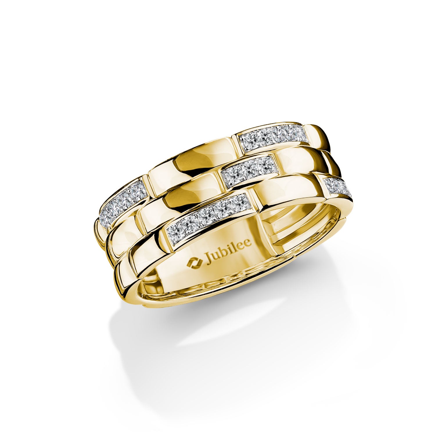 แหวนเพชร Lumiere Brique Triple Row Band