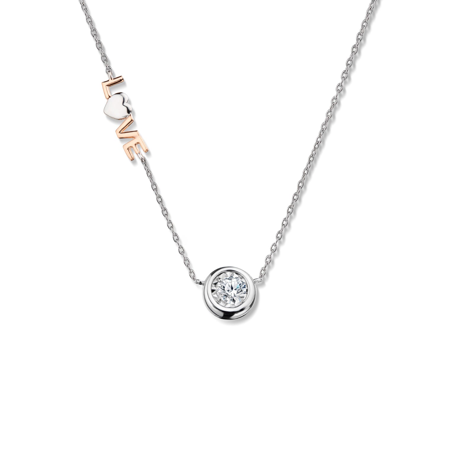 จี้เพชรพร้อมสร้อยคออิตาลี Beloved Brilliance: Love Note Pendant with Chain