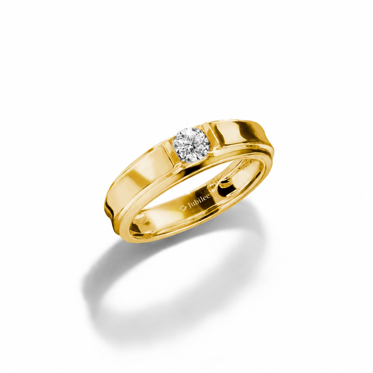 Edge Cut Solitaire Band Ring