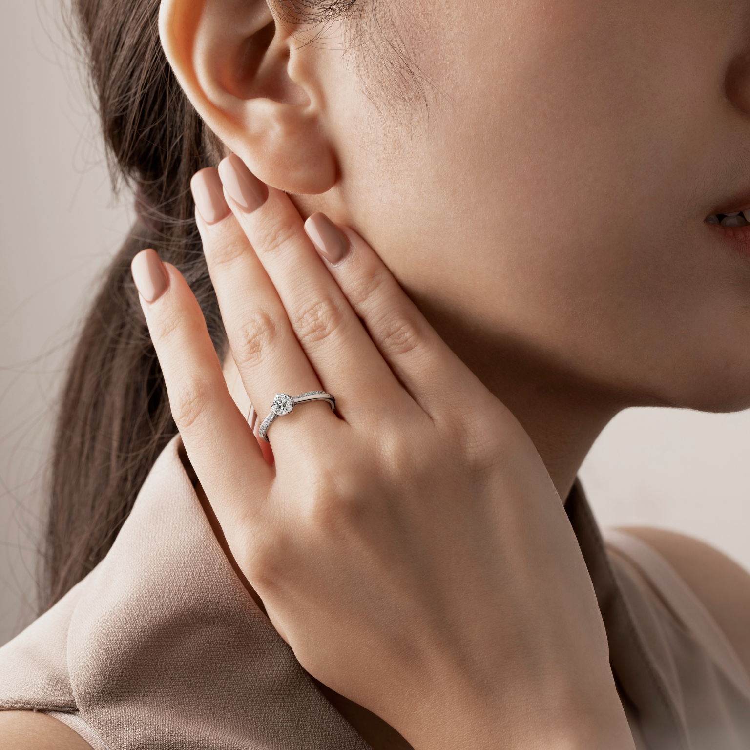 Stellar Solitaire with Diamondline Ring