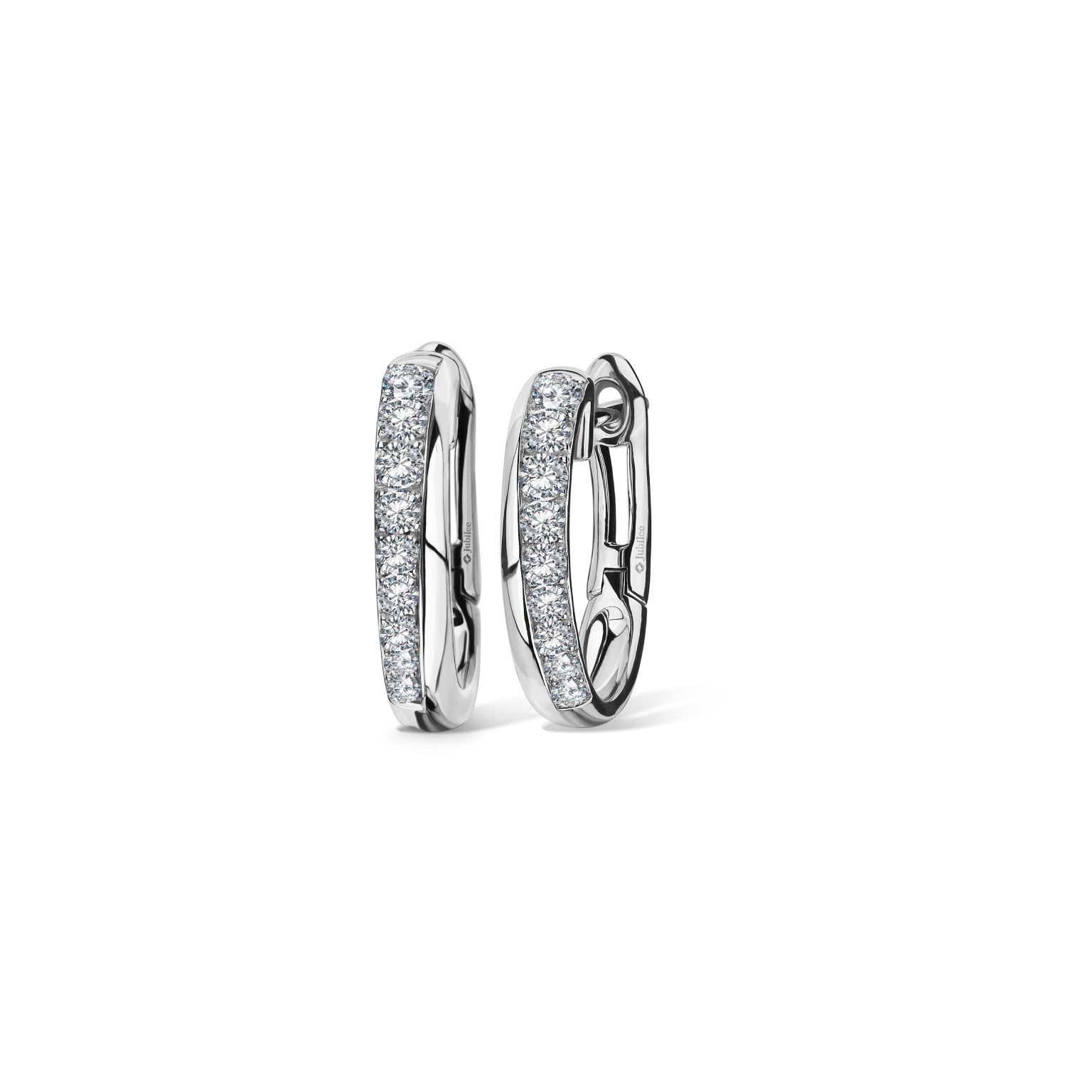 ต่างหูเพชร Voyage of Heart Diamond Line Hoop Earrings